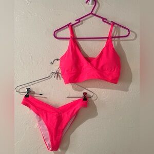 SHEIN Hot Pink 2-Piece Bikini Bathing Suit